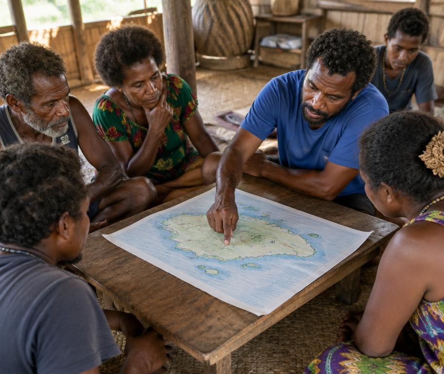 Local hosts planning a Bougainville itinerary